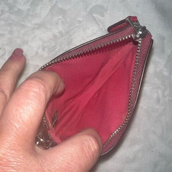 Coach Women's Pink Signature Wristlet Pouch with Strap - F22716 - Picture 2 of 9